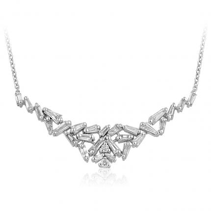 0.63 ct Baget Pırlanta Kolye